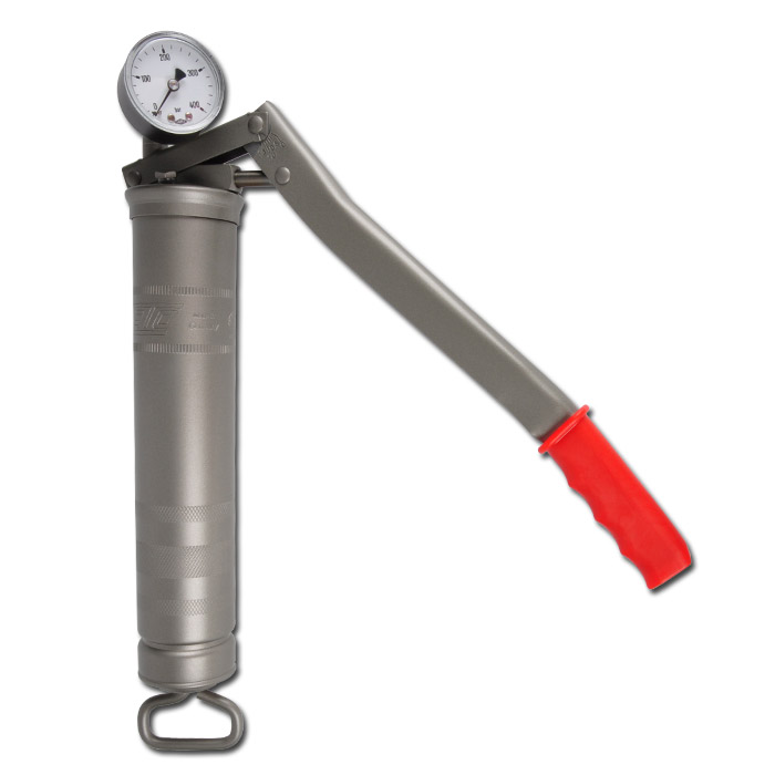 Hand lever grease gun with pressure gauge for 400g cartridges DIN