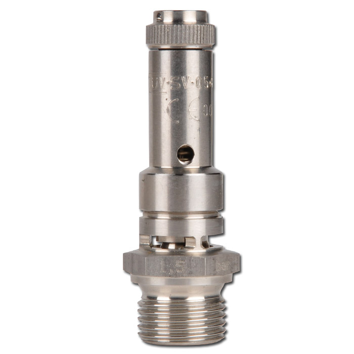 Safety valve (TÜV) compressed air stainless steel DN 8 0.5 to 30 bar