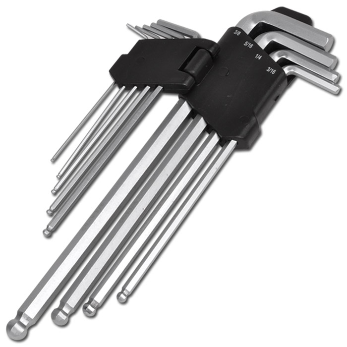 Allen Key Set Metric 9Partite 1/16" To 3/8"